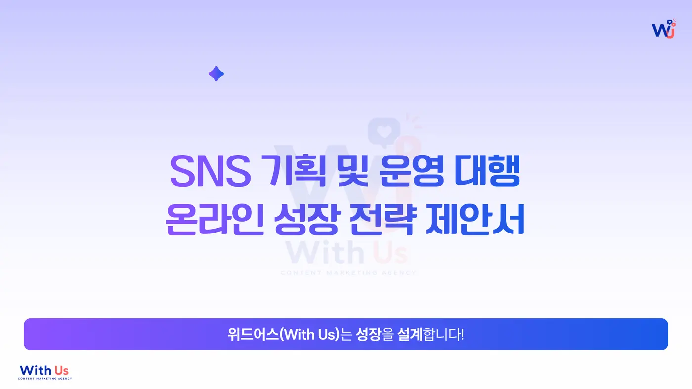 SNS 온라인 성장 지원 제안서