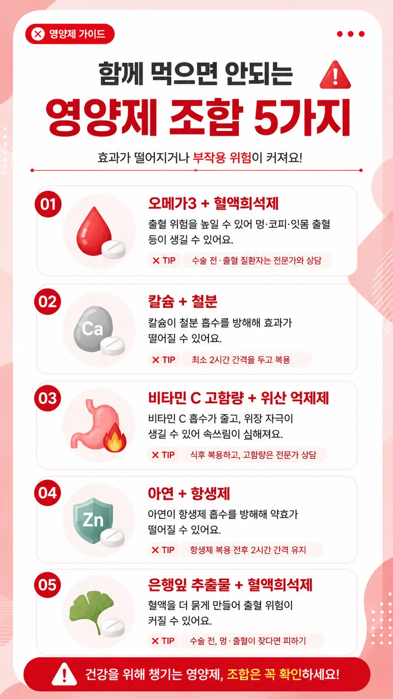 영양제 주의 정보 SNS 콘텐츠